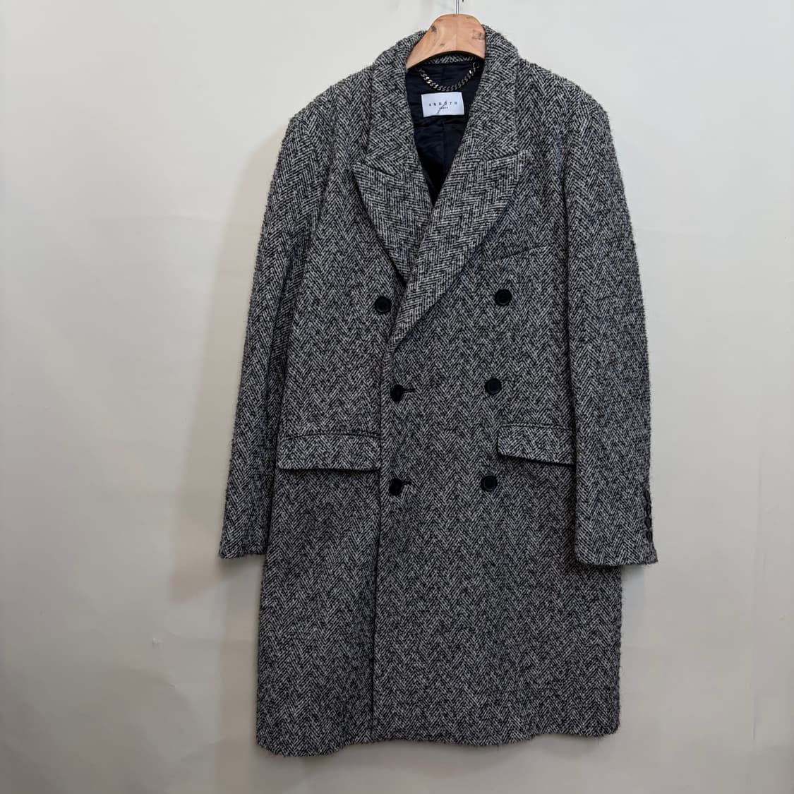 sandro 산드로 헤링본 모헤어 울 더블코트  상품이미지1