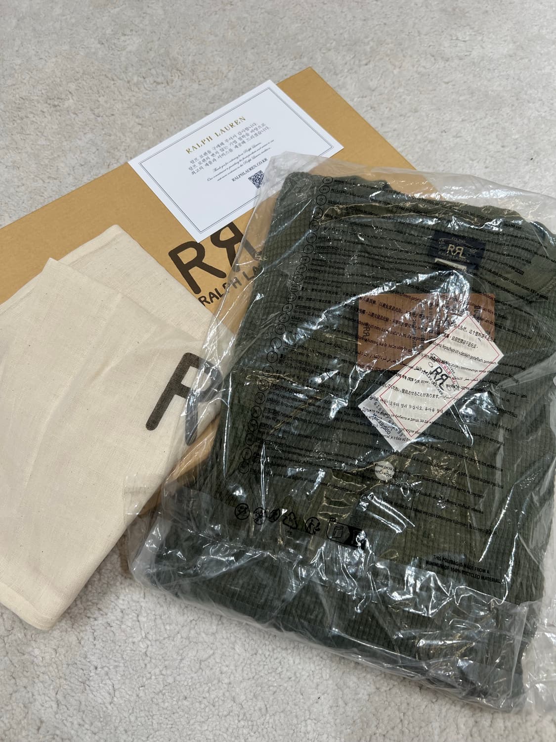 더블알엘 가먼트 다이 와플 헨리넥 긴팔 상품이미지2