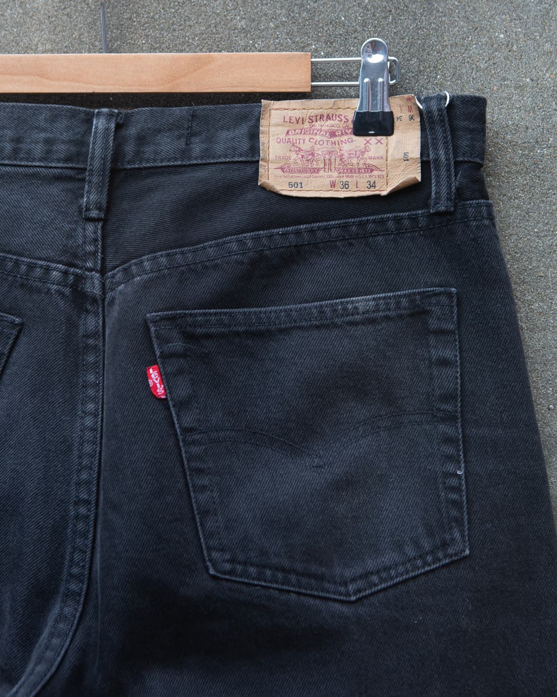90s 리바이스 501 블랙 데님 팬츠 38/32 USA made 상품이미지7