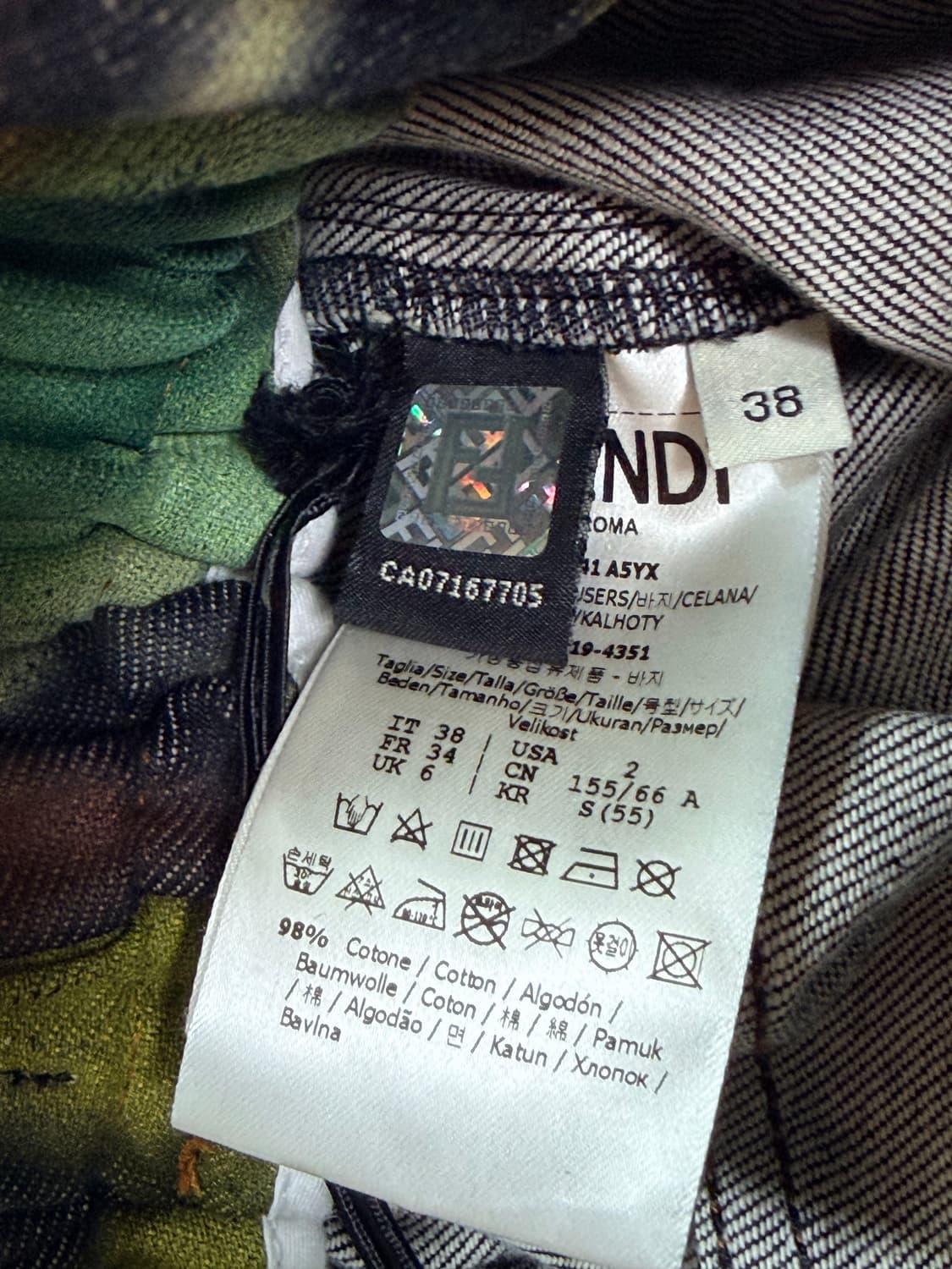 펜디(Fendi) 로마 플로럴 프린트 데님 하이웨이스트 쇼츠 상품이미지3