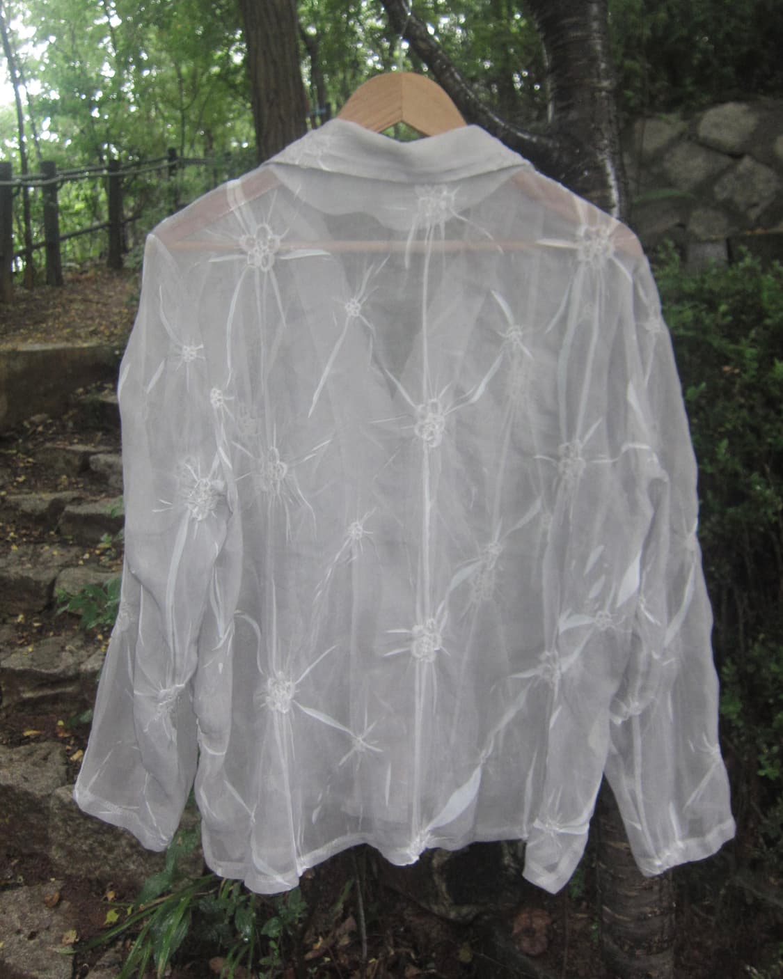 vintage flower see-through shirt 상품이미지4