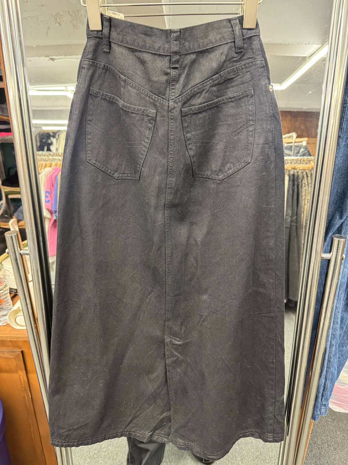 japanese vintage 데님 치마 블랙 상품이미지3