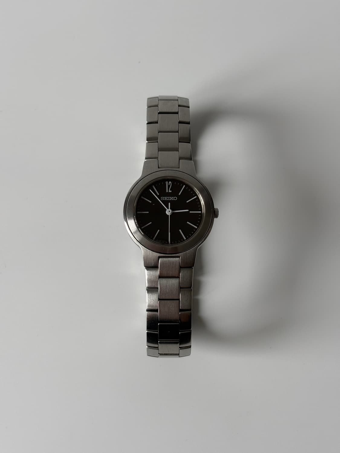 세이코 1990년대 블랙 다이얼 실버 쿼츠 여성 상품이미지2