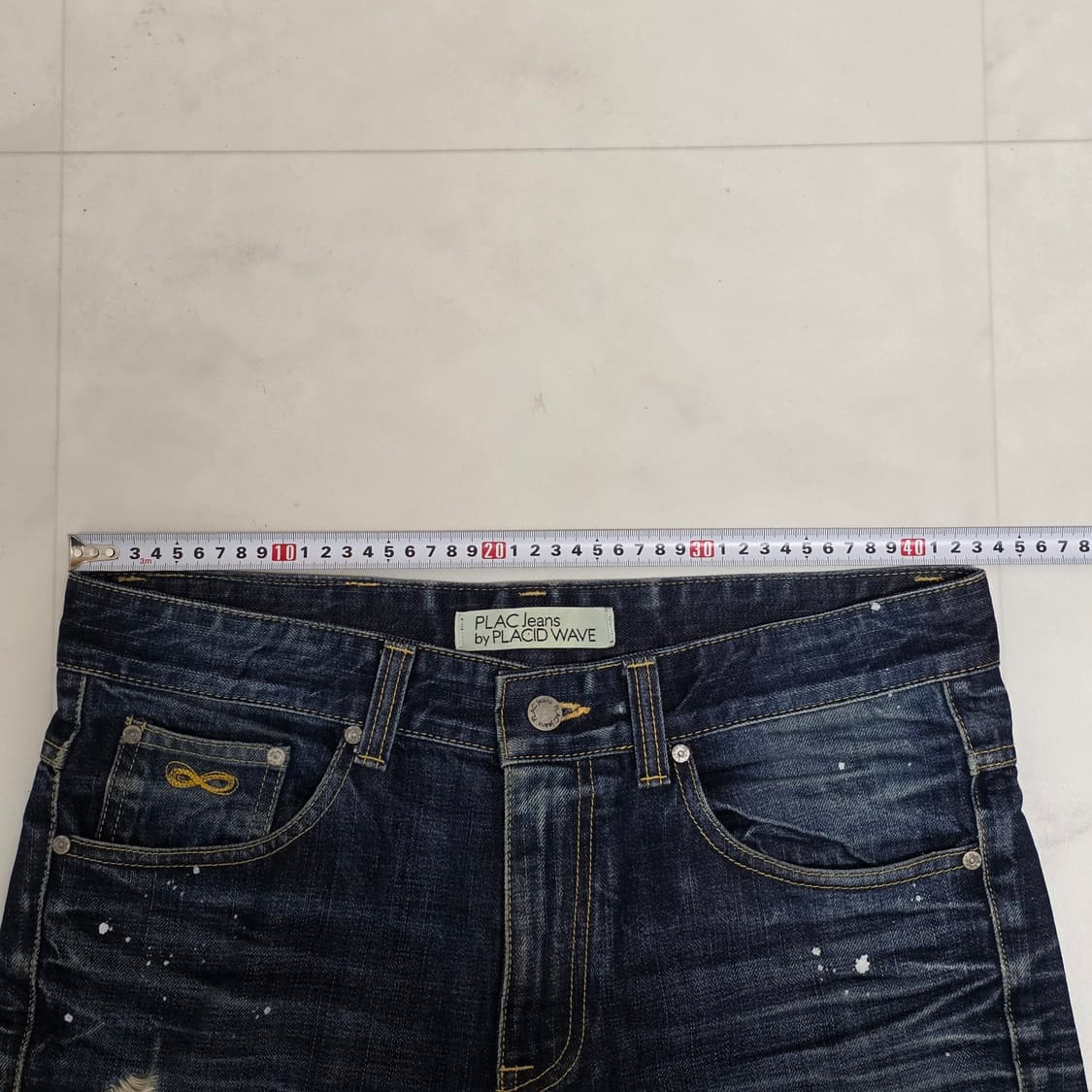 34 플랙진 필로 페인팅 디스 워싱 데님팬츠 상품이미지5