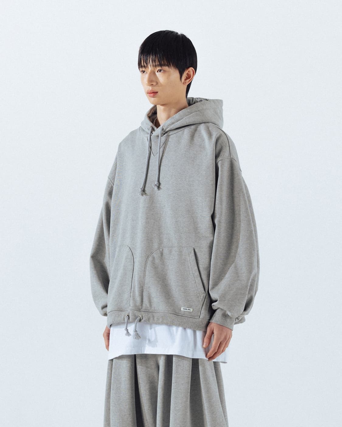 Double Valley Tuck Sweat Hoodie - Melang 상품이미지4