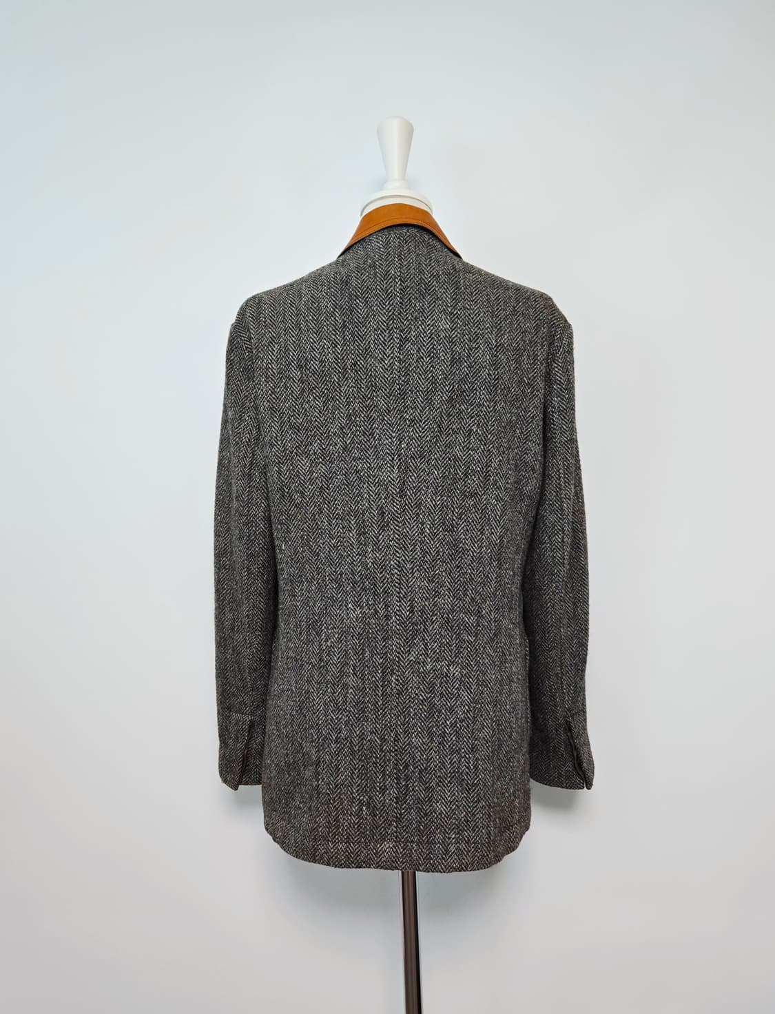 해리스트위드 가죽 카라 블레이저 자켓 상품이미지5