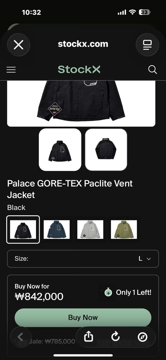 팔라스 x 고어텍스 [새상품급.정품](시세 85만) 바람막이 쉘 L()  상품이미지2