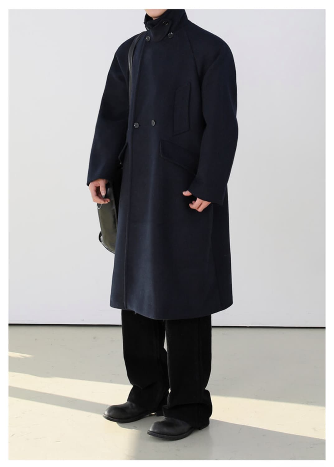 오버핏 울 하이넥 발마칸 코트 상품이미지1