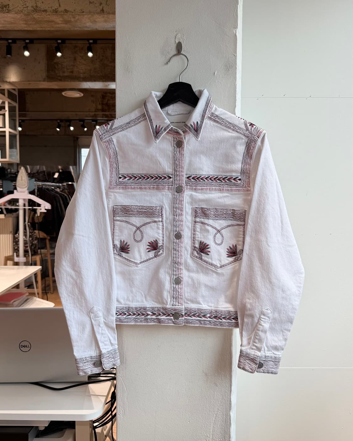 이자벨마랑 화이트 데님 자수 자켓  상품이미지2