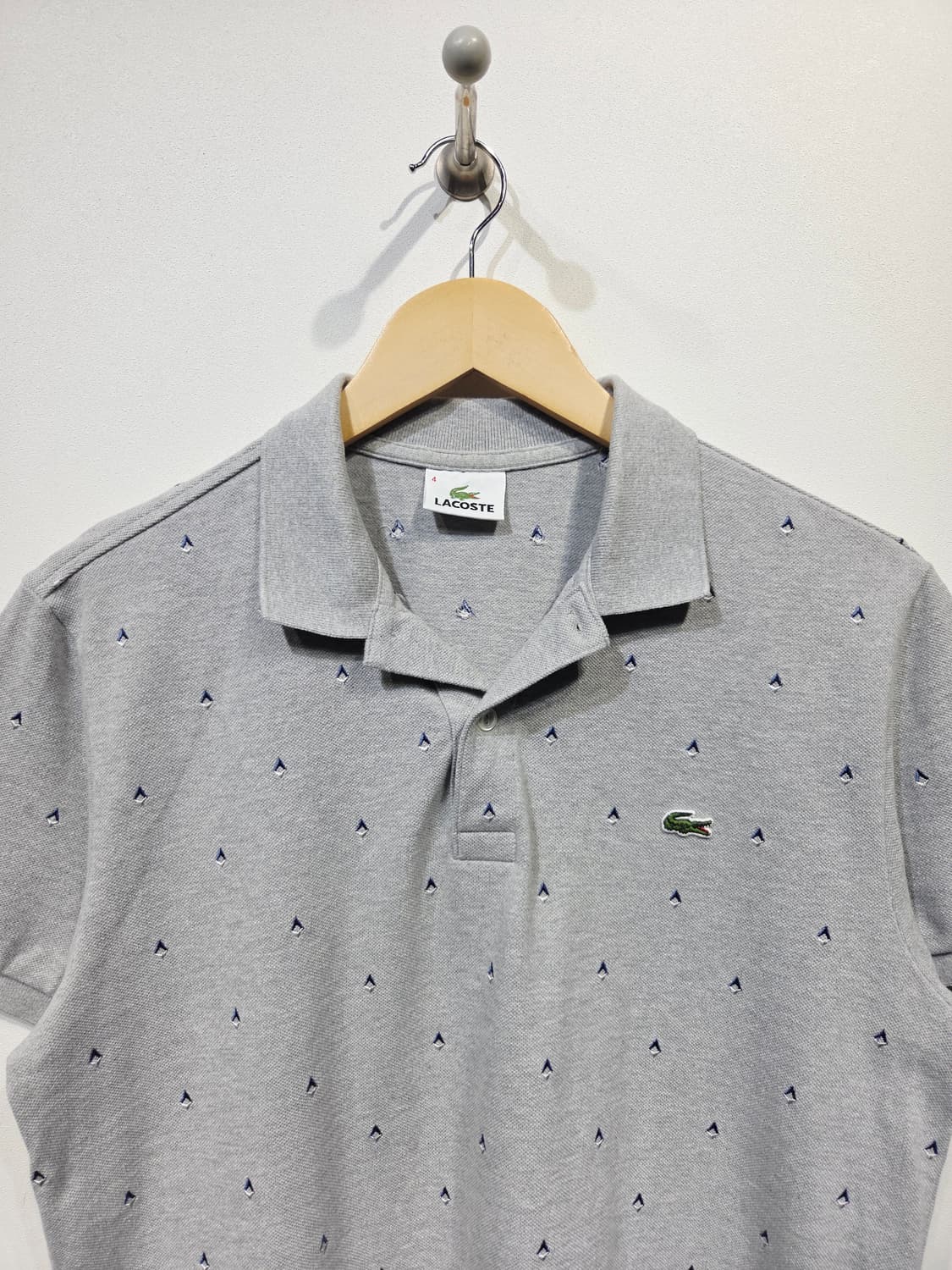 라코스테 그레이 패턴 반팔 카라티 상품이미지3