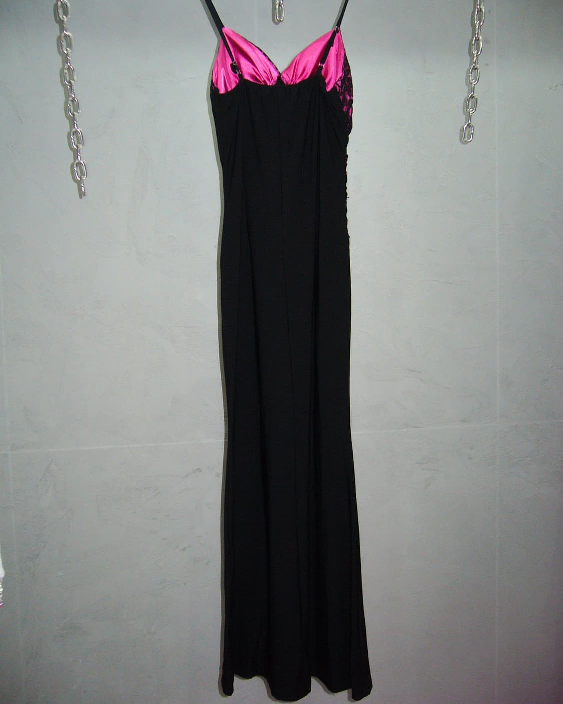 Pink Black Lace Long Dress 상품이미지2