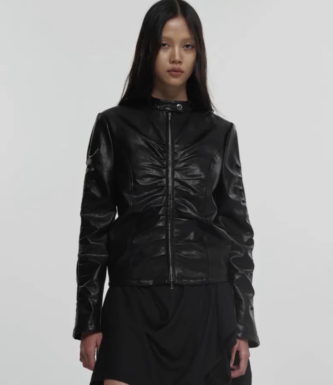 나체 셔링 레더 자켓 블랙 1 상품이미지3