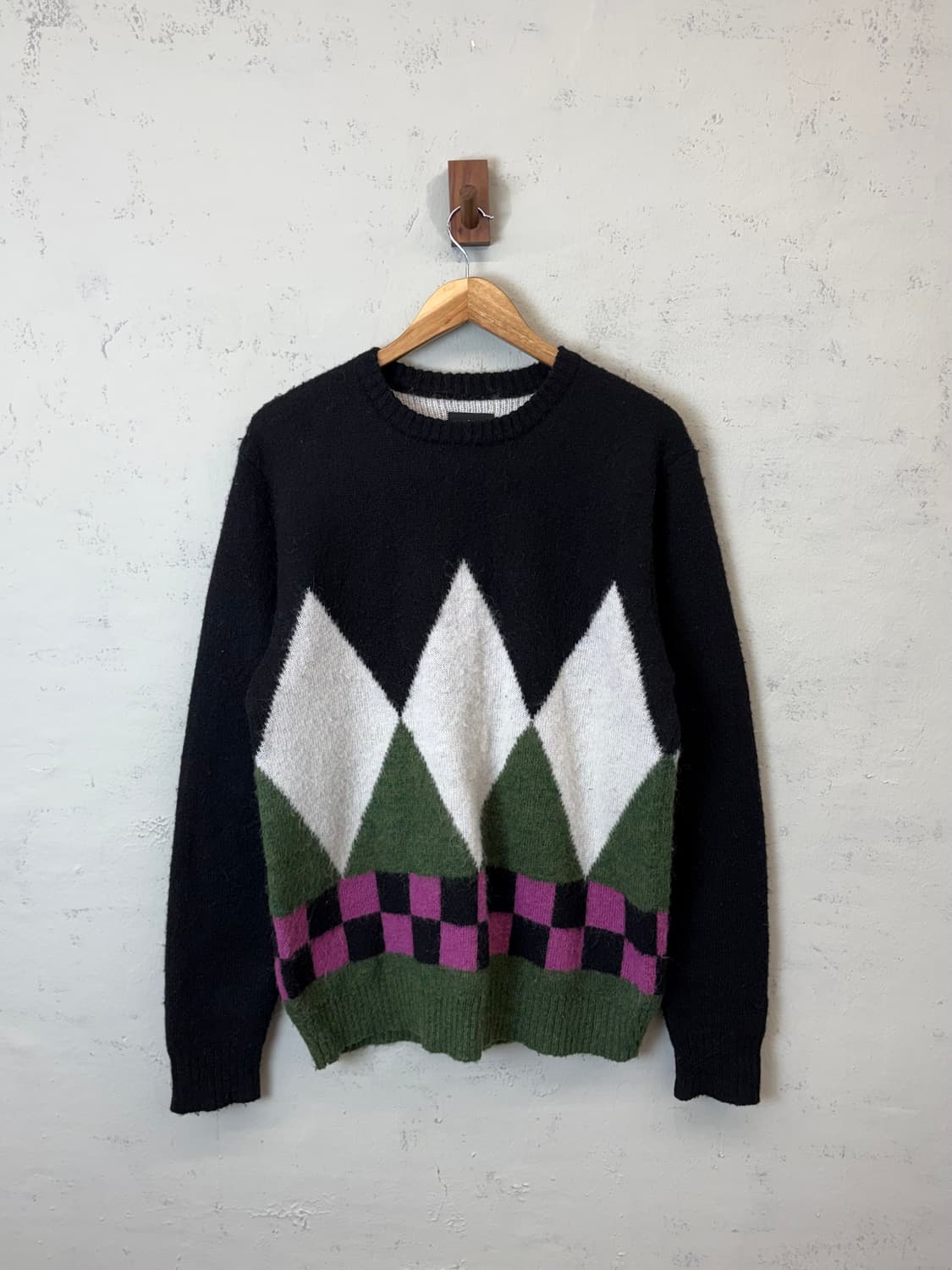 스투시 다이아몬트 채크 모헤어 아가일 니트 상품이미지1