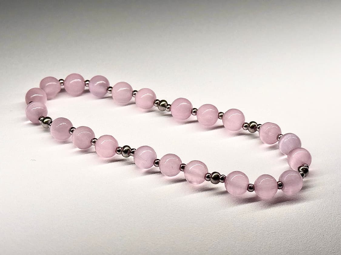 천연석 분홍 캣츠아이 원석팔찌 상품이미지1