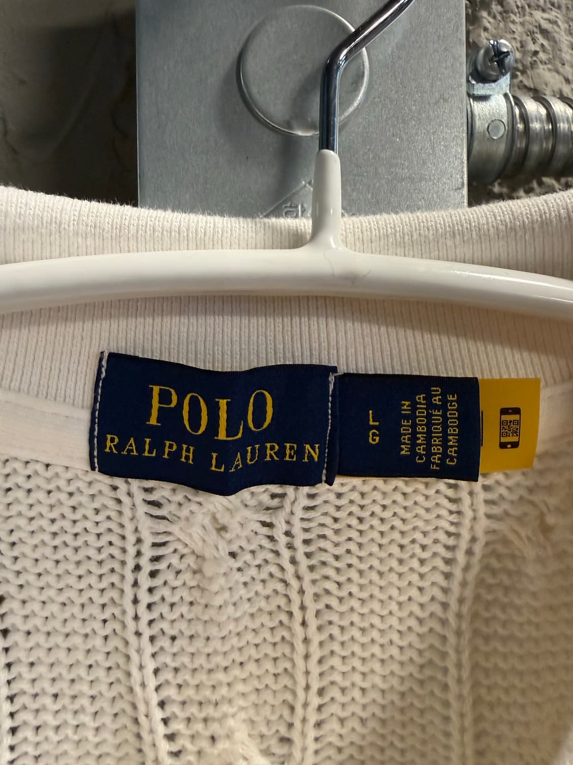 L 폴로랄프로렌 POLO 케이블 니트 폴로 반팔 아이보리 상품이미지5