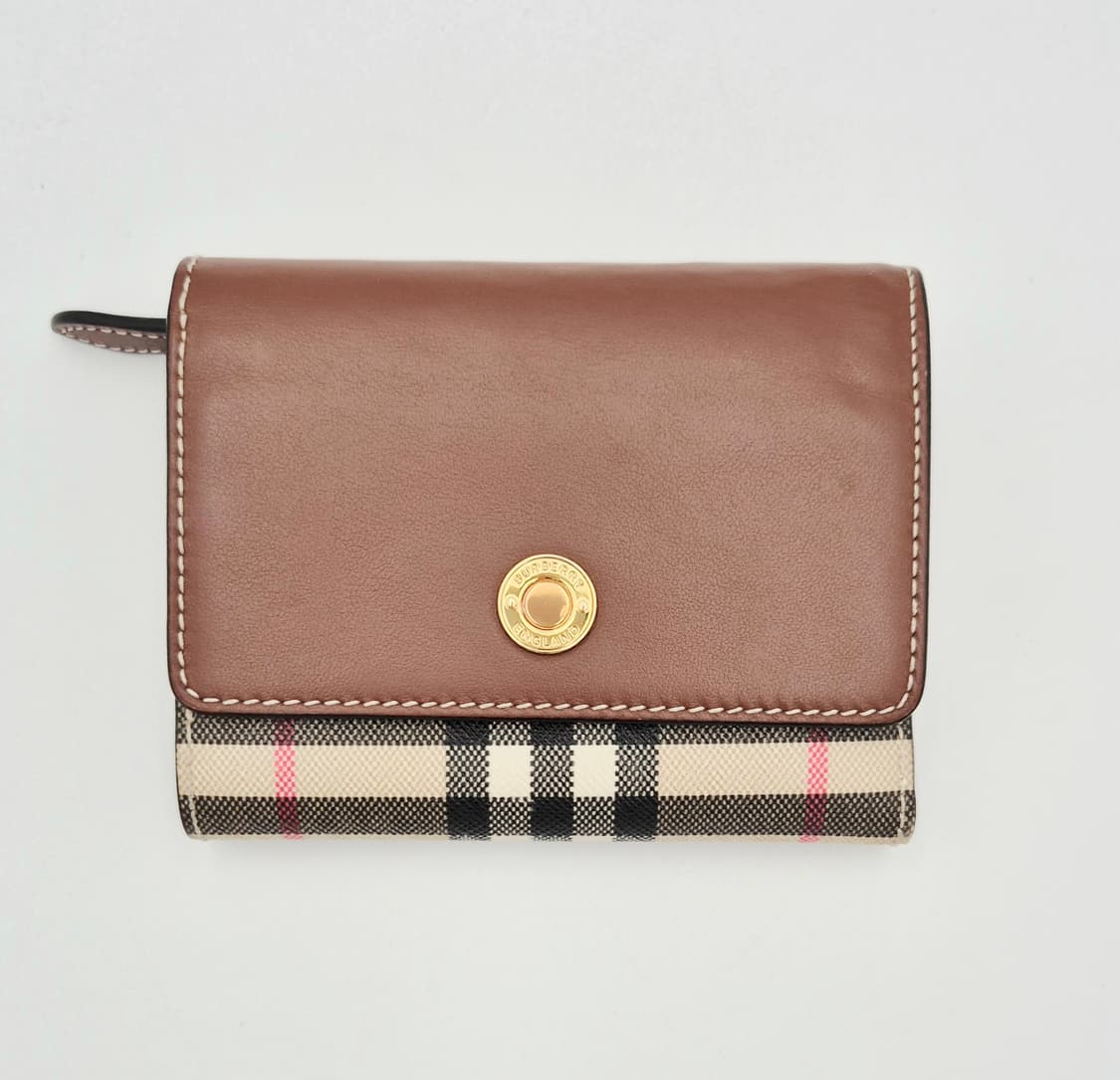 버버리 체크 패턴 3단지갑 상품이미지2