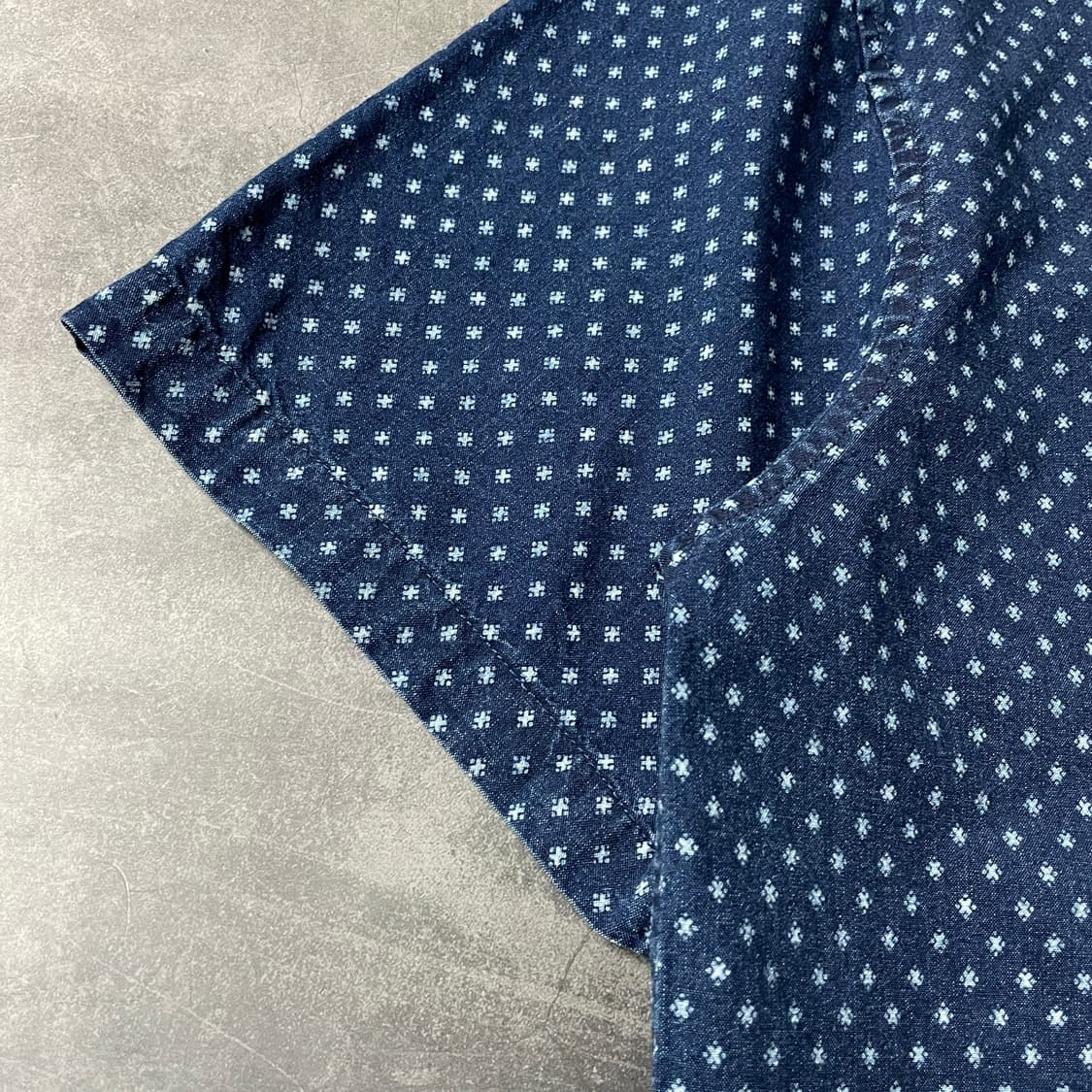 GEORGE 조지 빈티지 네이비 코튼 데님 반팔 셔츠 A00790 상품이미지5