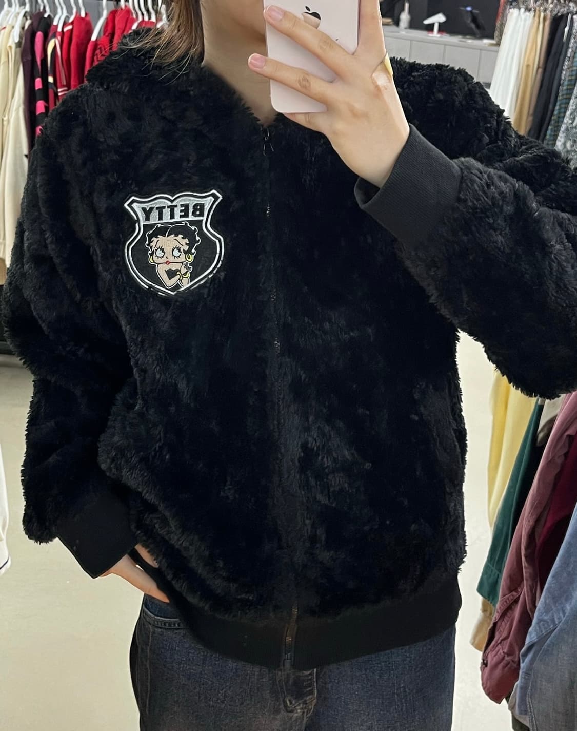 베티붑 후드 퍼 자켓 상품이미지3
