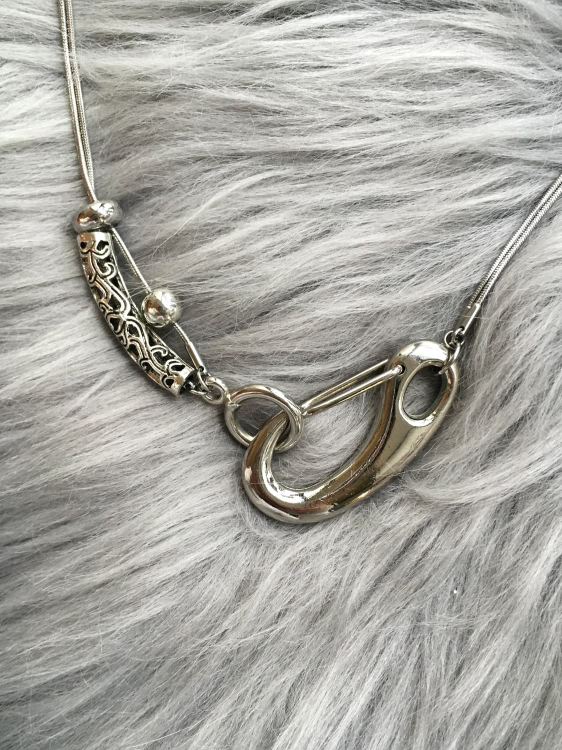 Silver vintage wave Necklace 상품이미지3