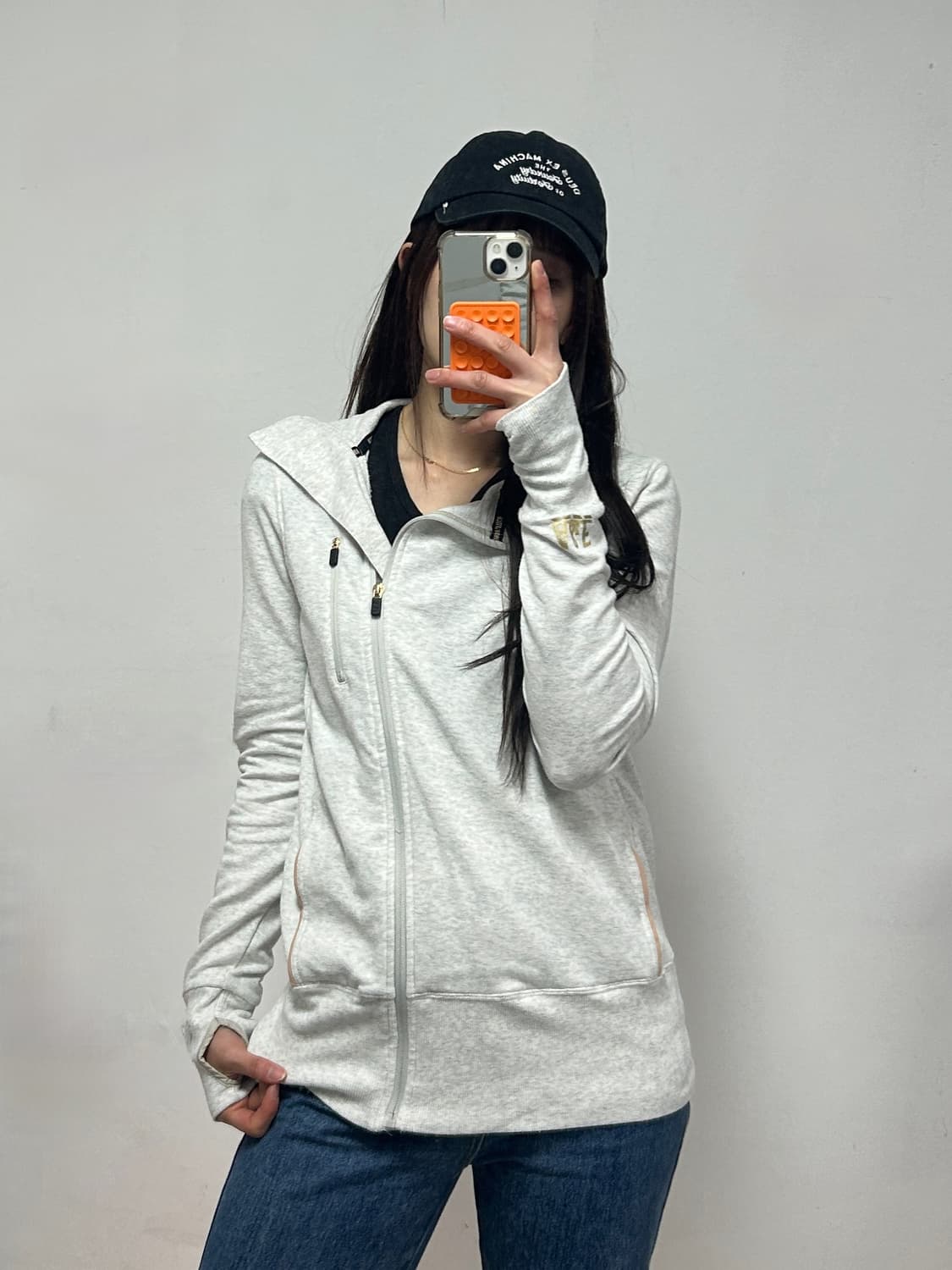 아베크롬비 사선지퍼 코튼 집업 그레이 상품이미지2