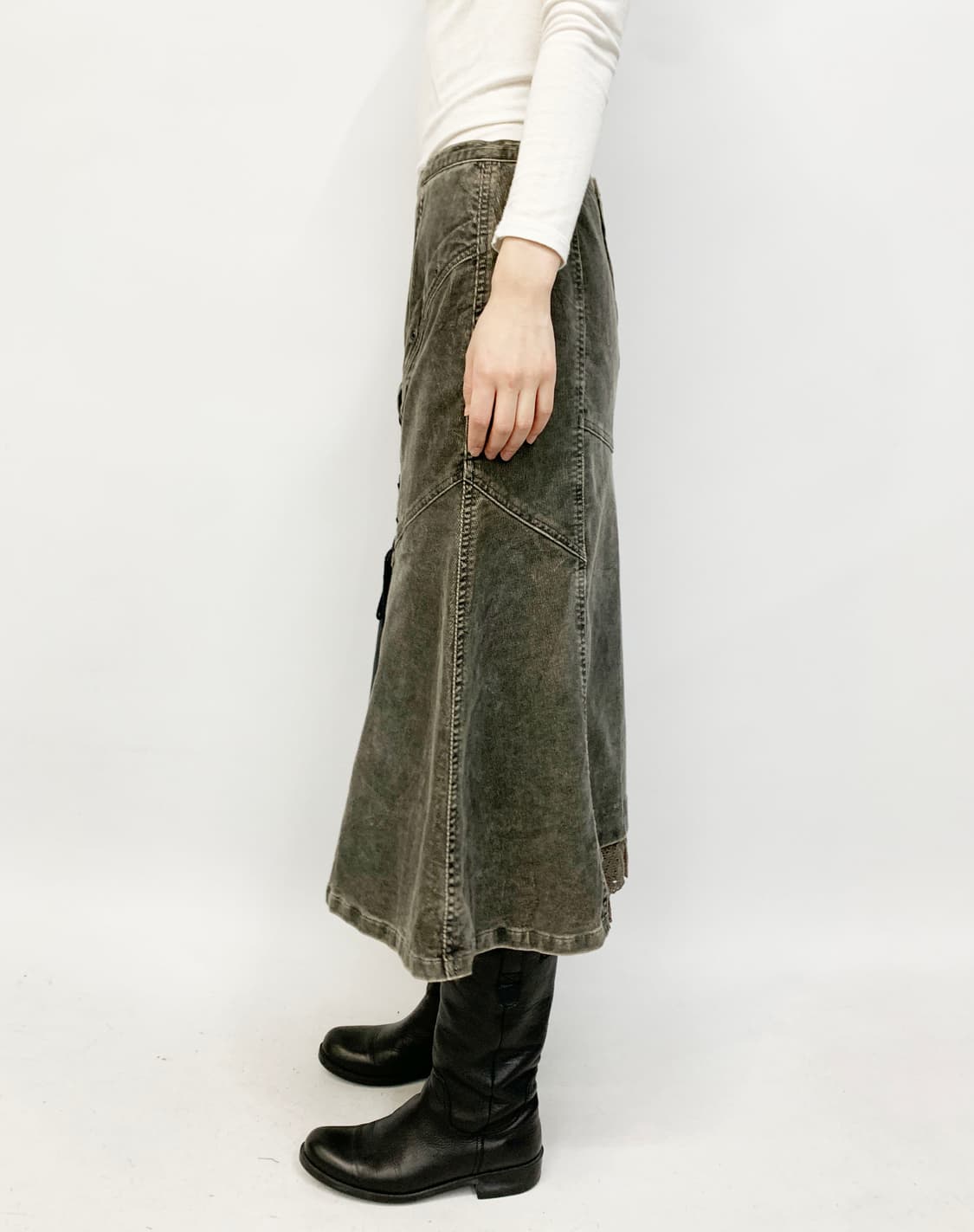  VISTA FIORE 코듀로이 레이스업 스커트 상품이미지5