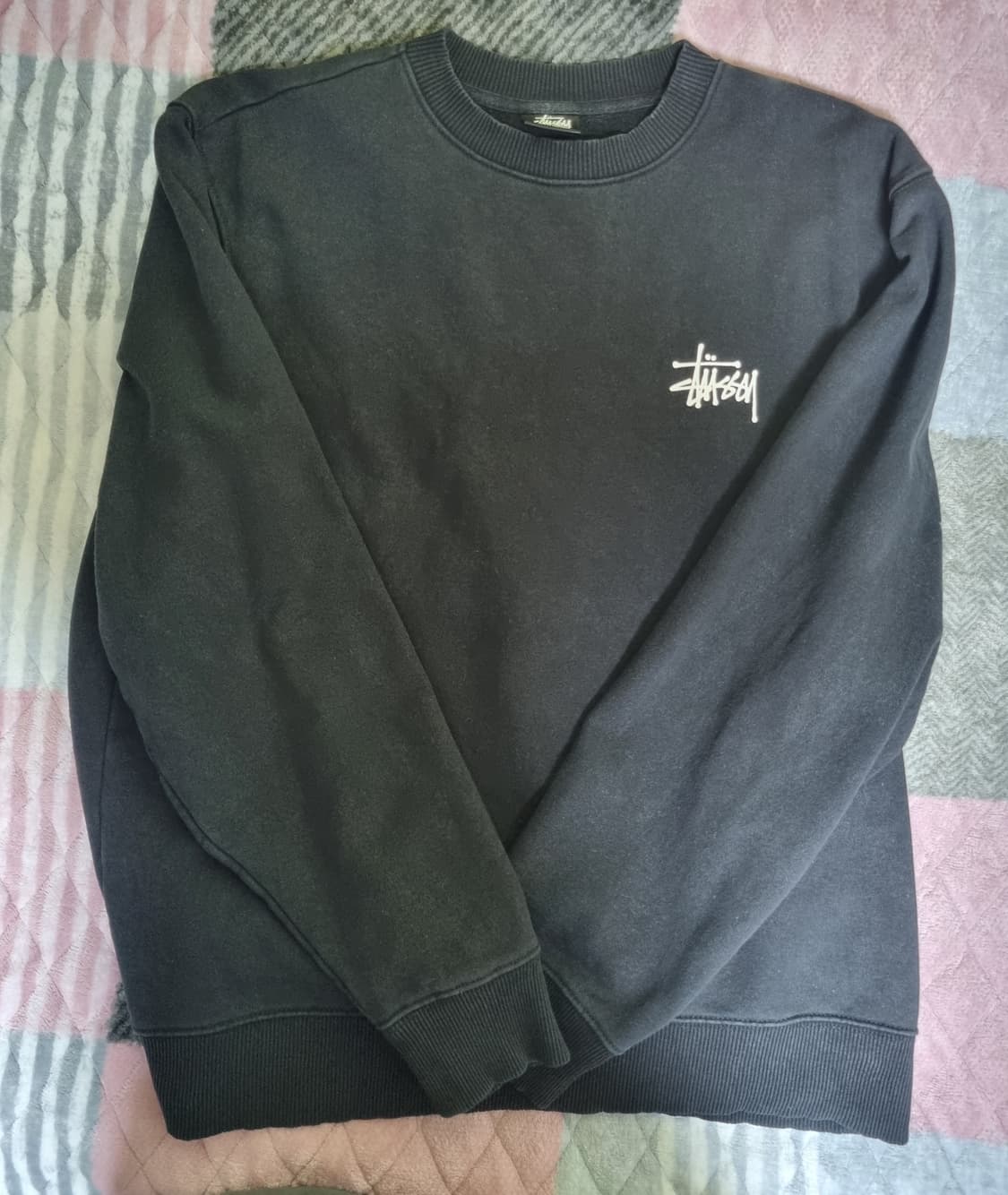 스투시 베이직 크루넥 블랙 맨투맨 m 상품이미지2