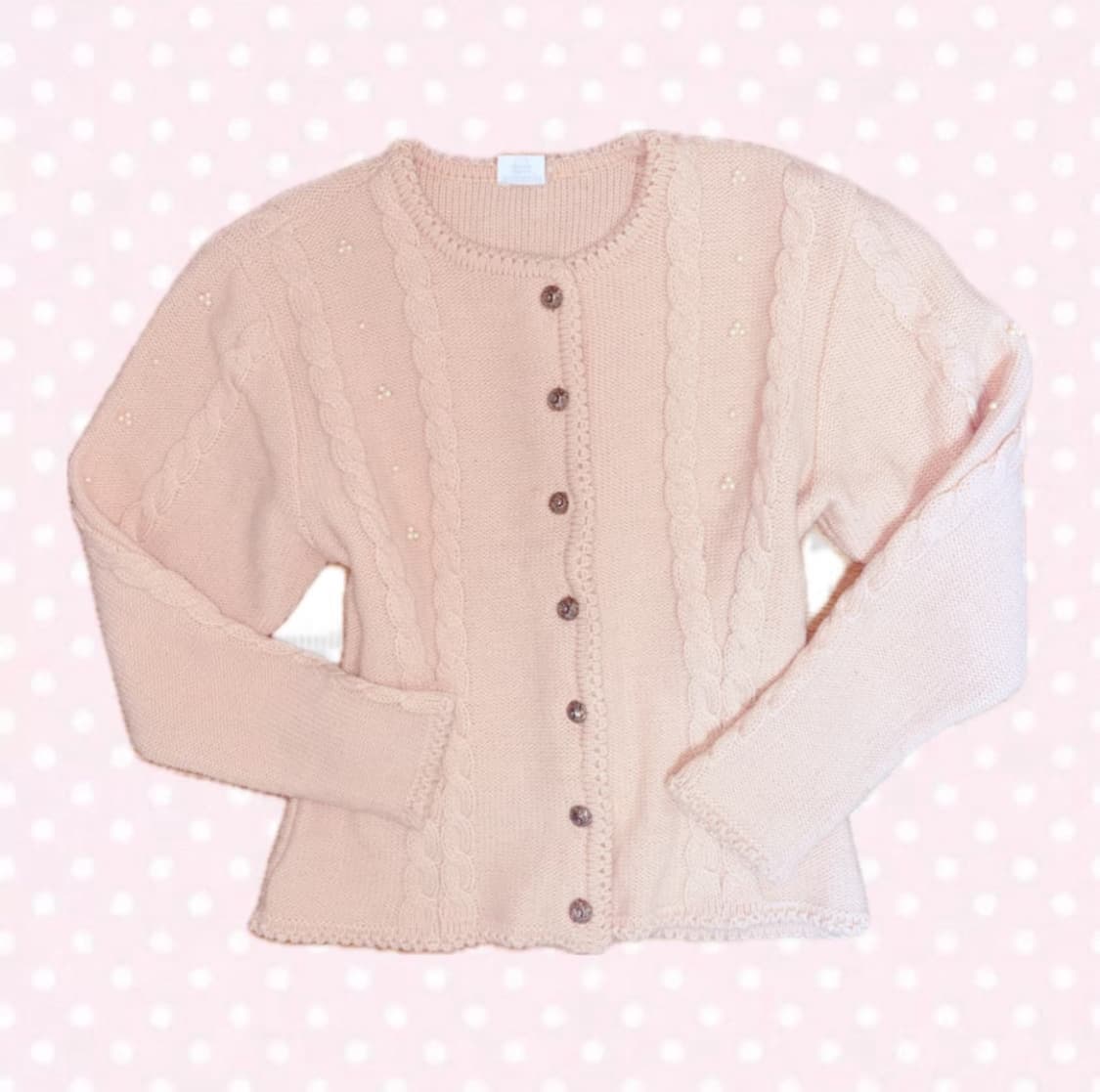 빈티지 딸기우유색 핑크 가디건 상품이미지1