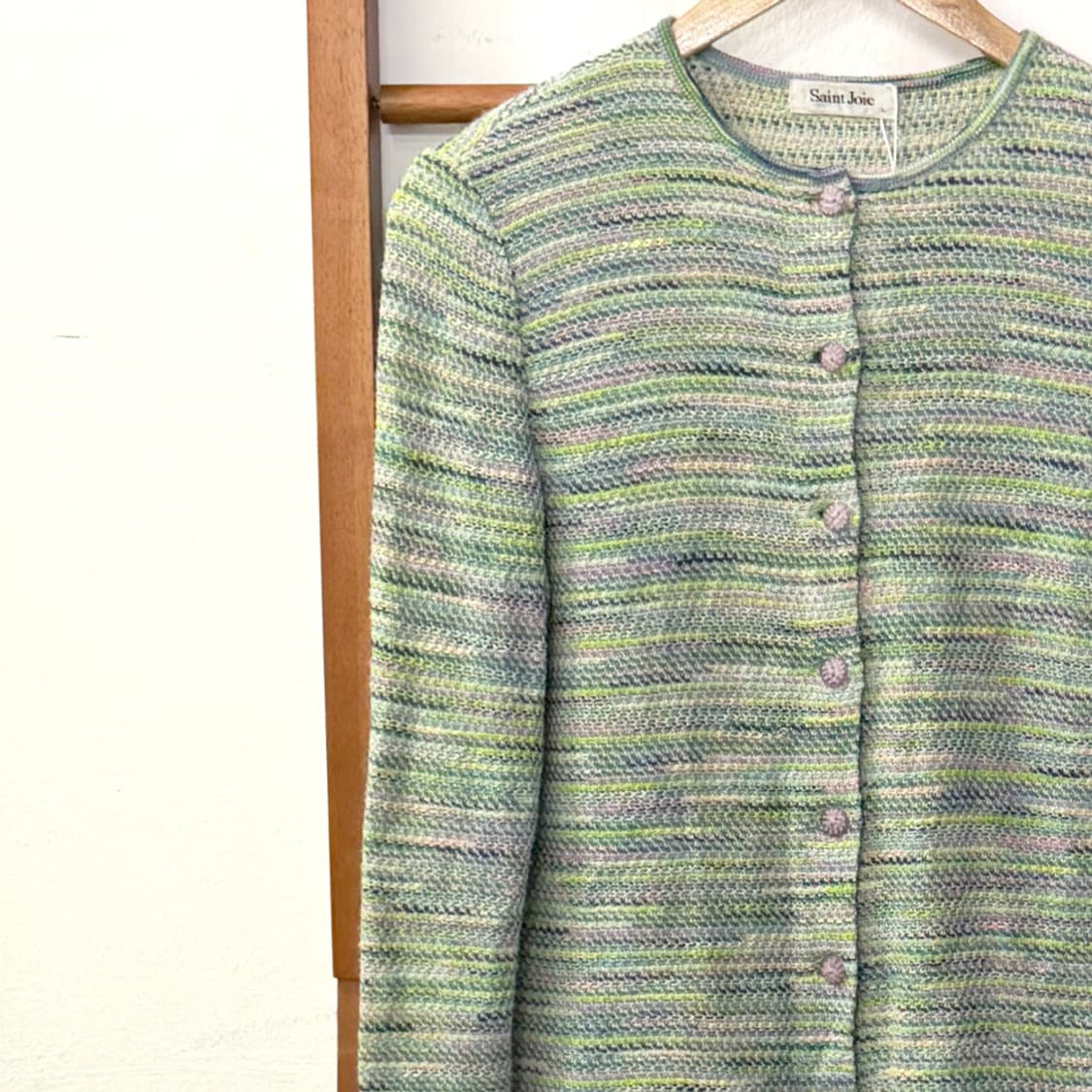 민트 수채화 버튼 가디건 상품이미지4