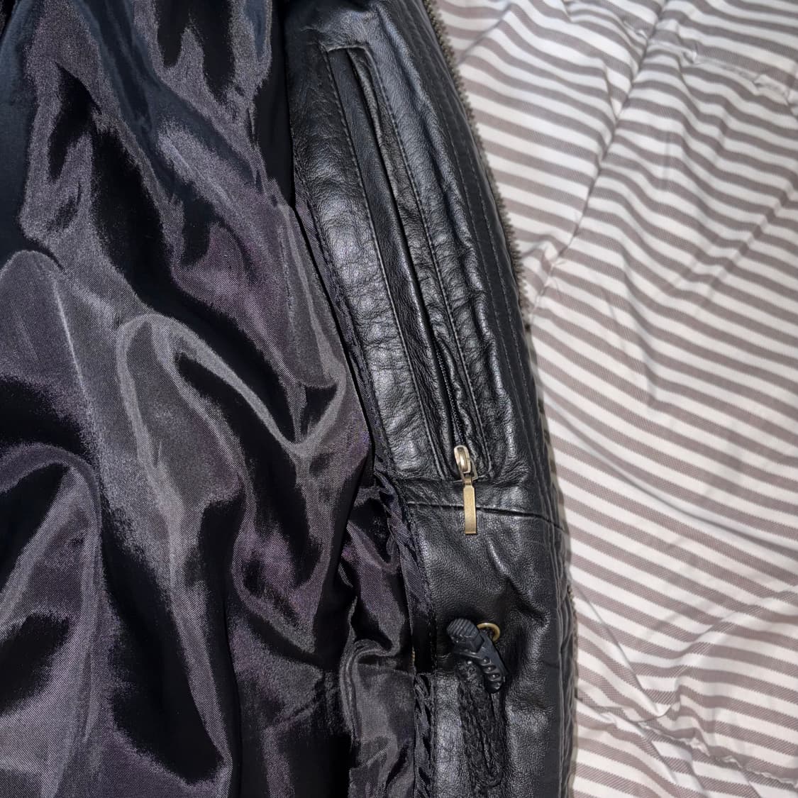 빈티지 소가죽 자켓 점퍼 블랙 상품이미지5