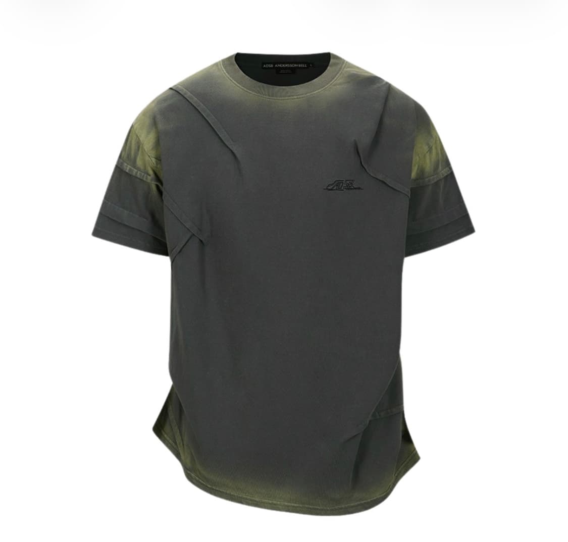 앤더슨벨 마드로 그라디언트 티셔츠 차콜 상품이미지1