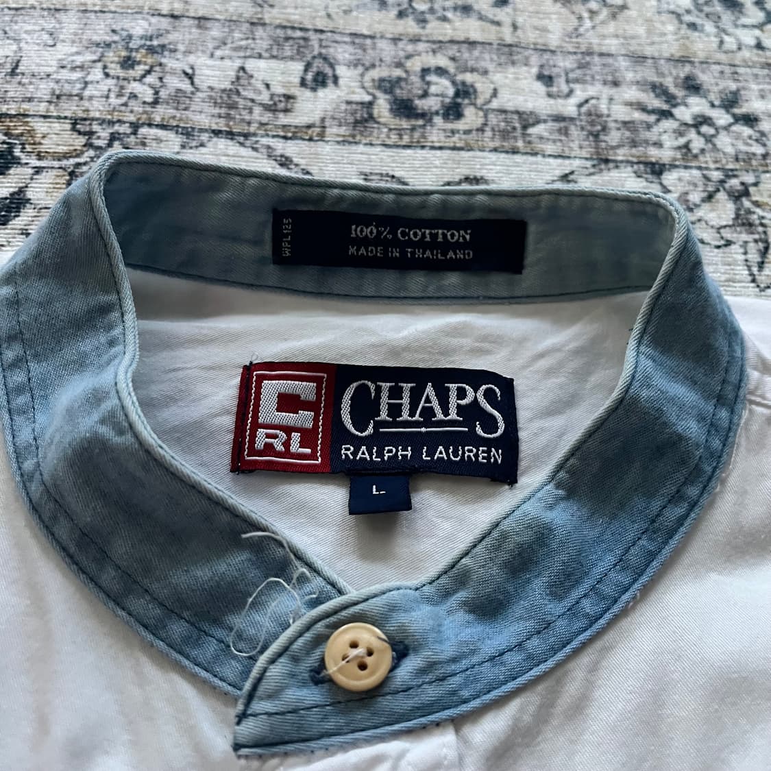 챕스 데님 차이나 카라 성조기 자수 셔츠 상품이미지4