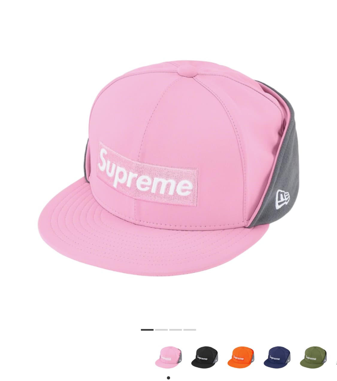 슈프림 윈드스토퍼 이어플랩 박스로고 뉴에라 핑크 상품이미지1