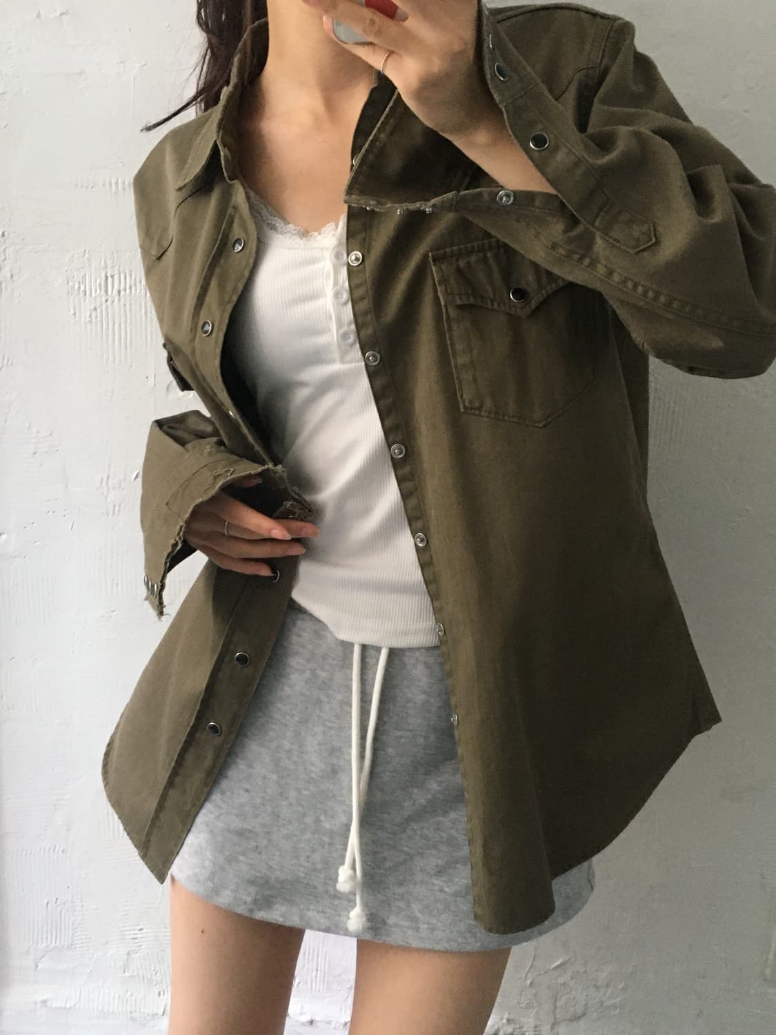 Saint Laurent 생로랑 카키 웨스턴 셔츠 상품이미지1