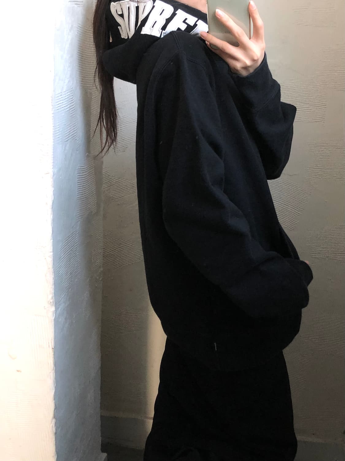 Supreme 슈프림 웜 업 로고 블랙 후드 상품이미지2
