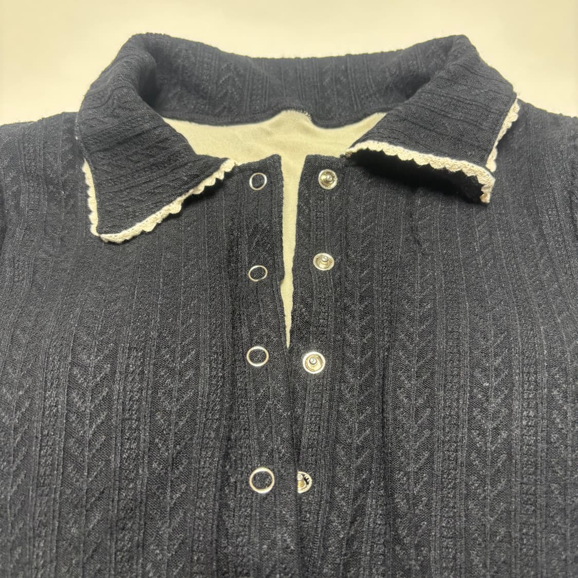 원피스 수영복 COLLAR BUTTON SWIMSUIT BLACK 상품이미지3