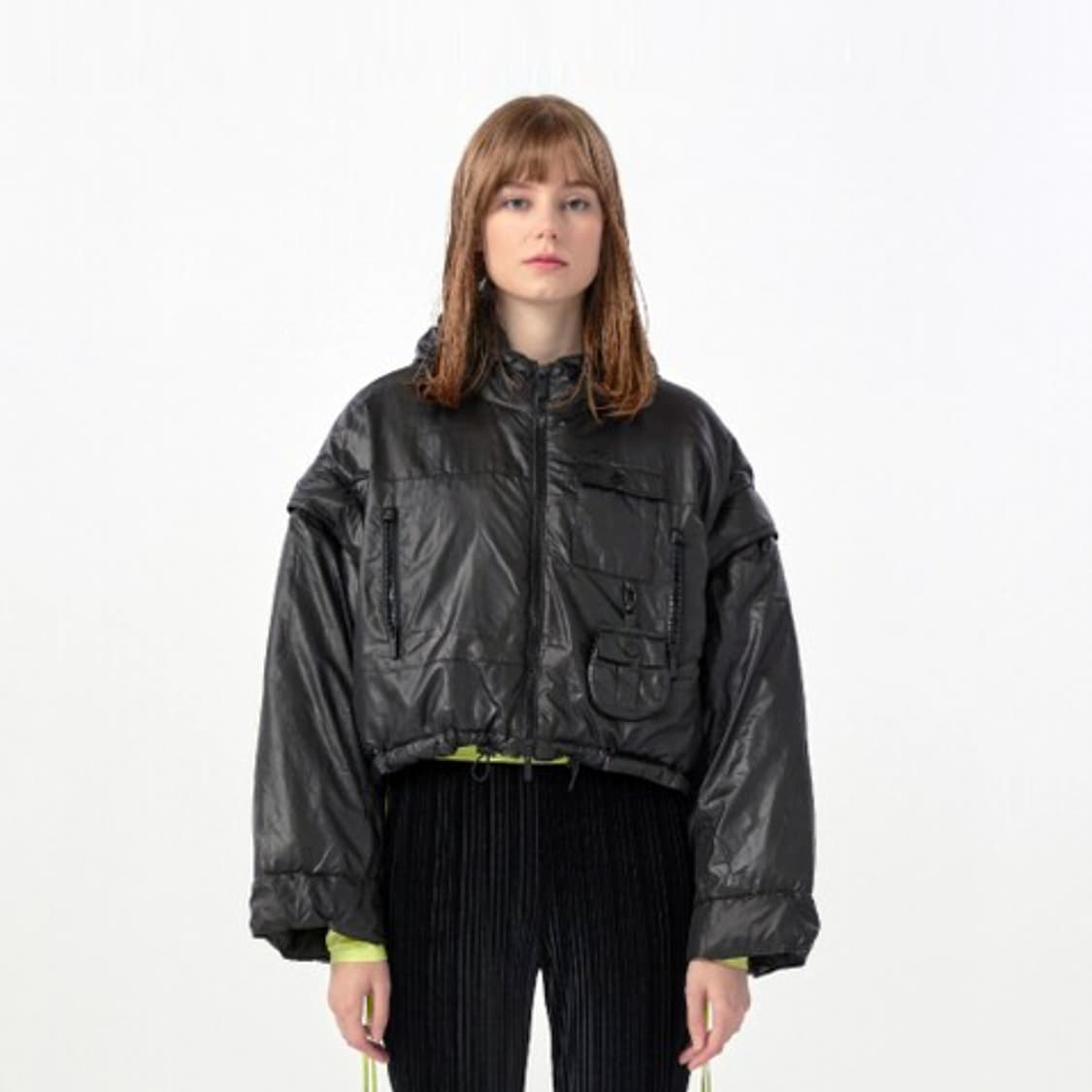 워브먼트(WOVEMENT) 투웨이 구스 쇼트 패딩 프리사이즈  상품이미지1