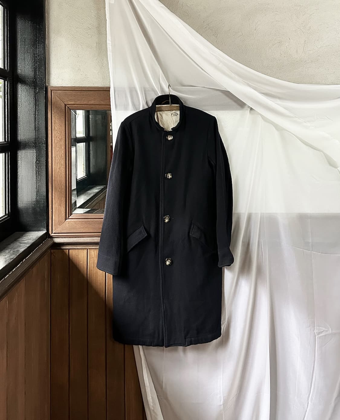 KAPITAL lether pach dark navy coat 상품이미지5