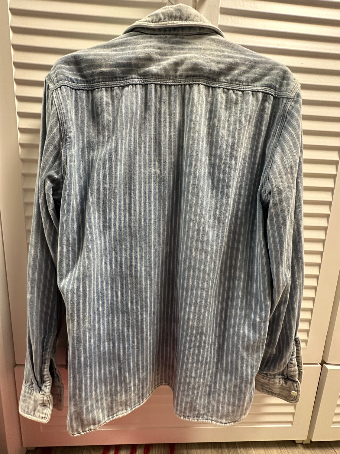 rrl 인디고 스트라이프 더블페이스 워크셔츠 L 상품이미지2