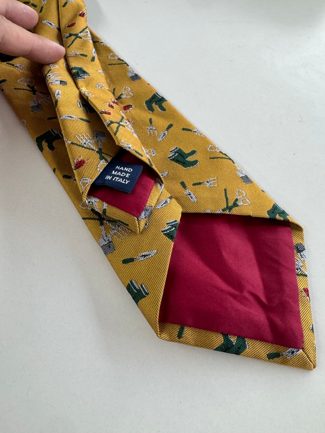 폴로 랄프로렌 옐로우 정원 패턴 넥타이 상품이미지5
