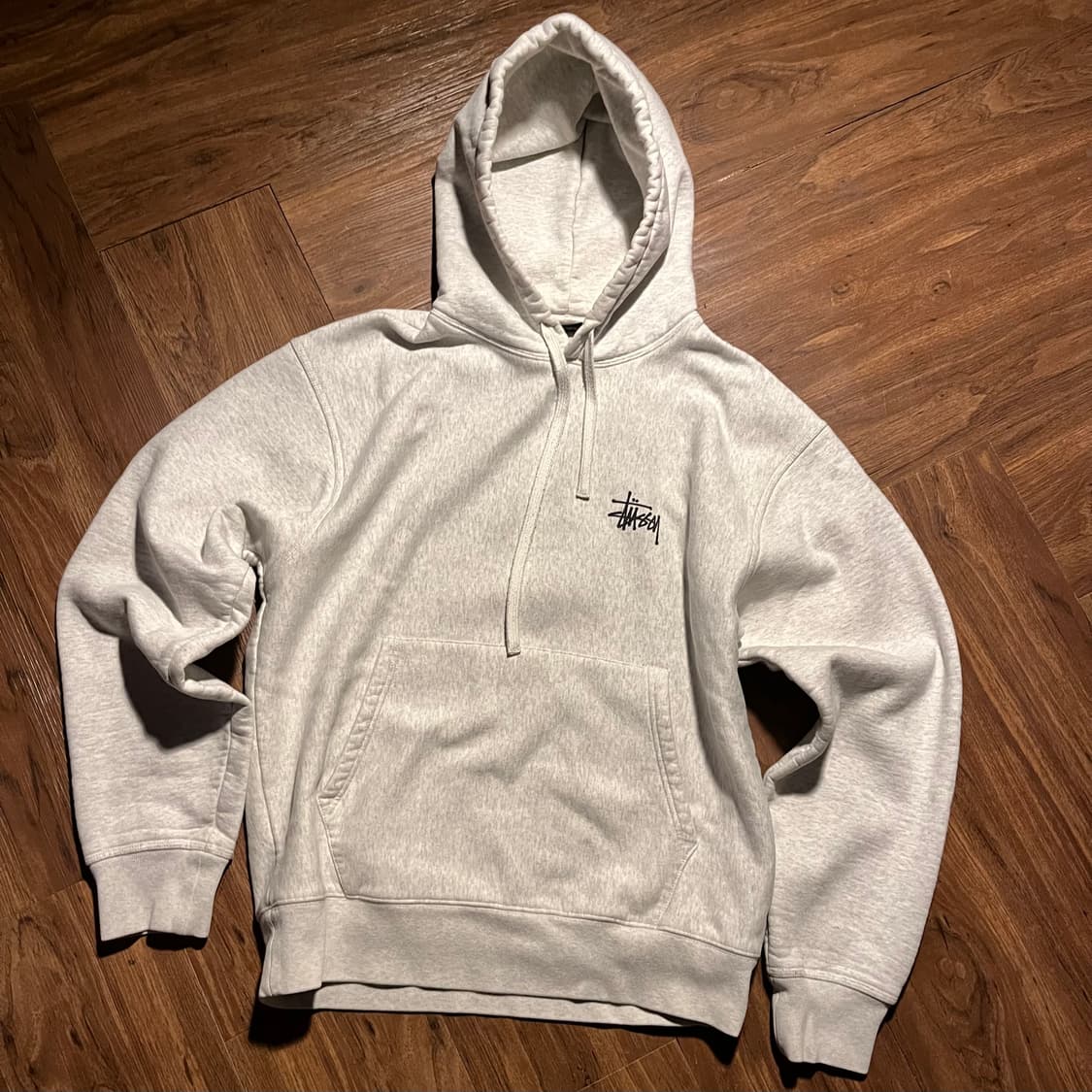 Stussy Japan 헤비웨이트 그레이 로고 후드티 L 상품이미지1