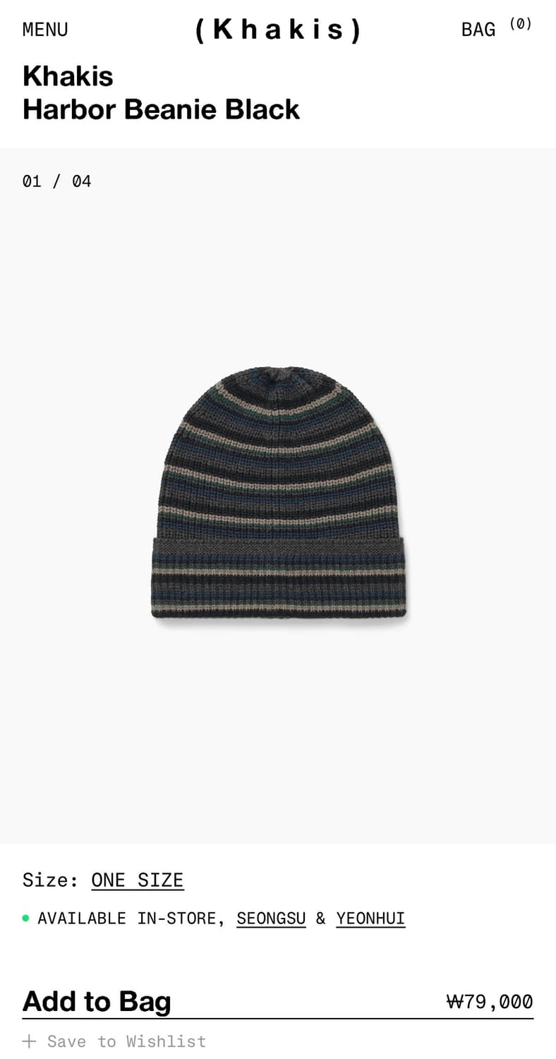 Khakis Harbor Beanie Black 상품이미지1