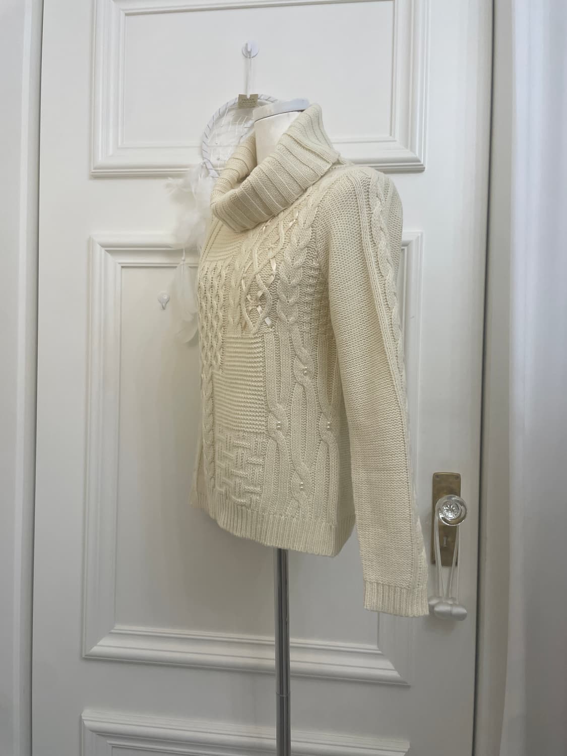 AXES FEMME lace&pearl point lovely sweat 상품이미지2