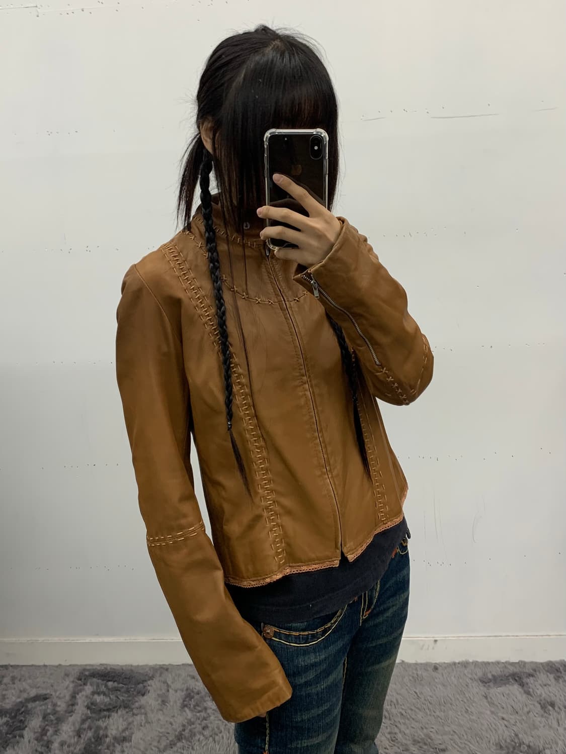 Vera pelle 웨스턴 스티치 레더자켓 상품이미지2