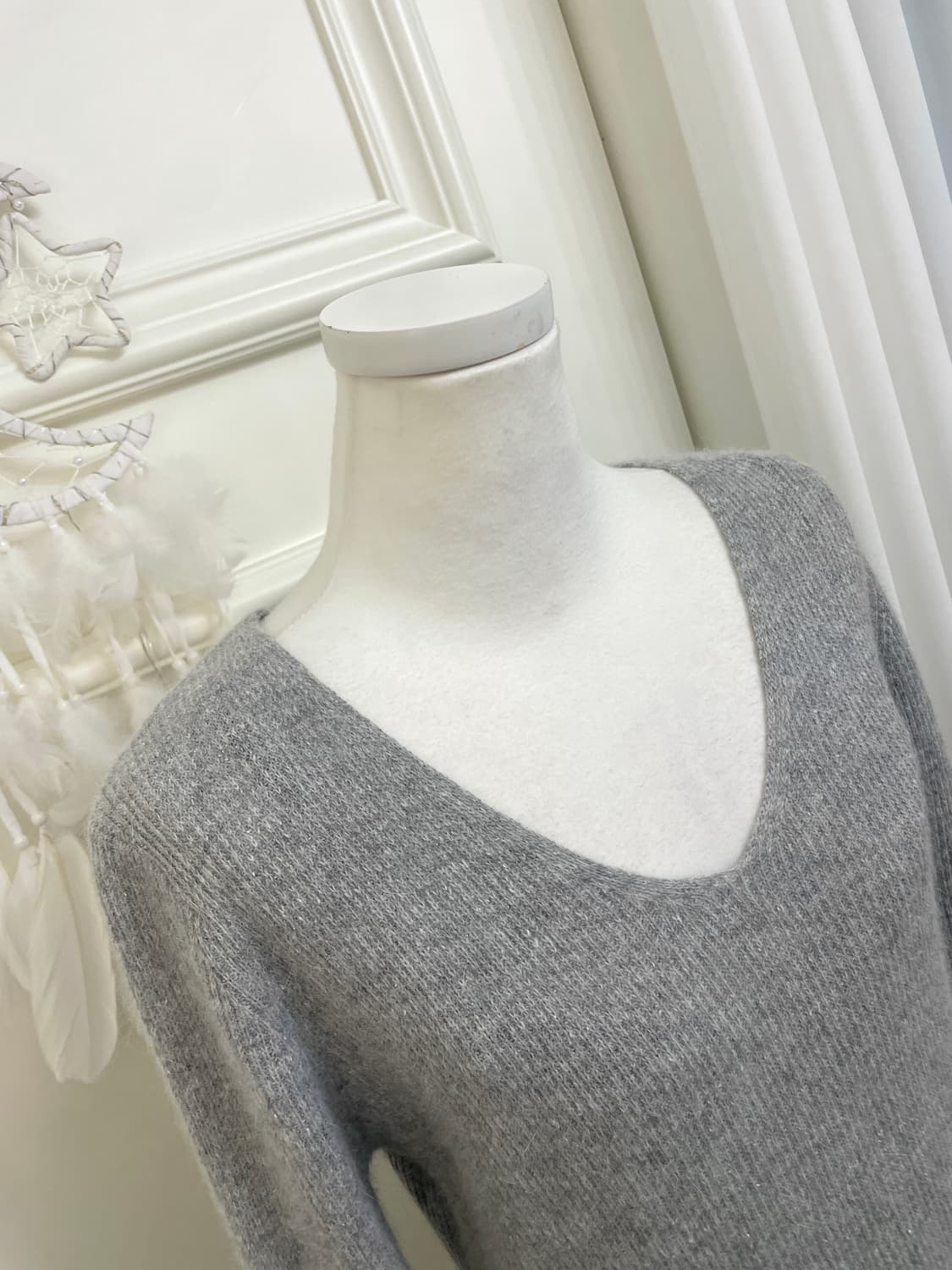 gray angora v-neck slit opc&blackgray le 상품이미지7
