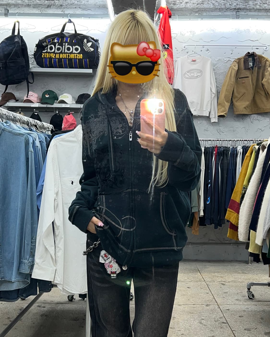 착샷O DKNY JEANS 오리엔탈 후드집업 상품이미지3