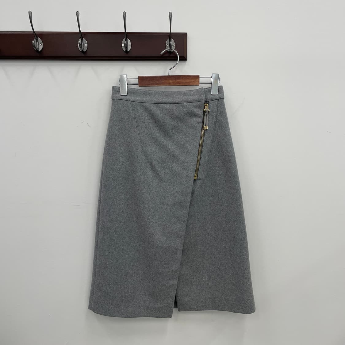 아크네 스튜디오 랩 스타일 그레이 울 스커트 치마 상품이미지1