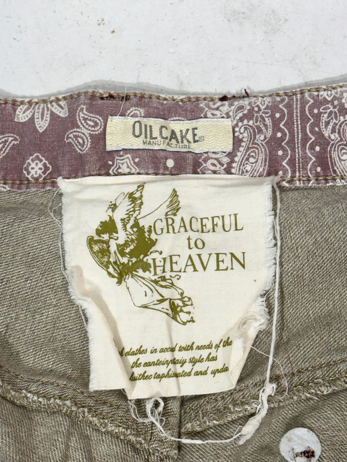 일본 빈티지 oilcake y2k 와이드 워싱 데미지 데님 팬츠 청바지 상품이미지7