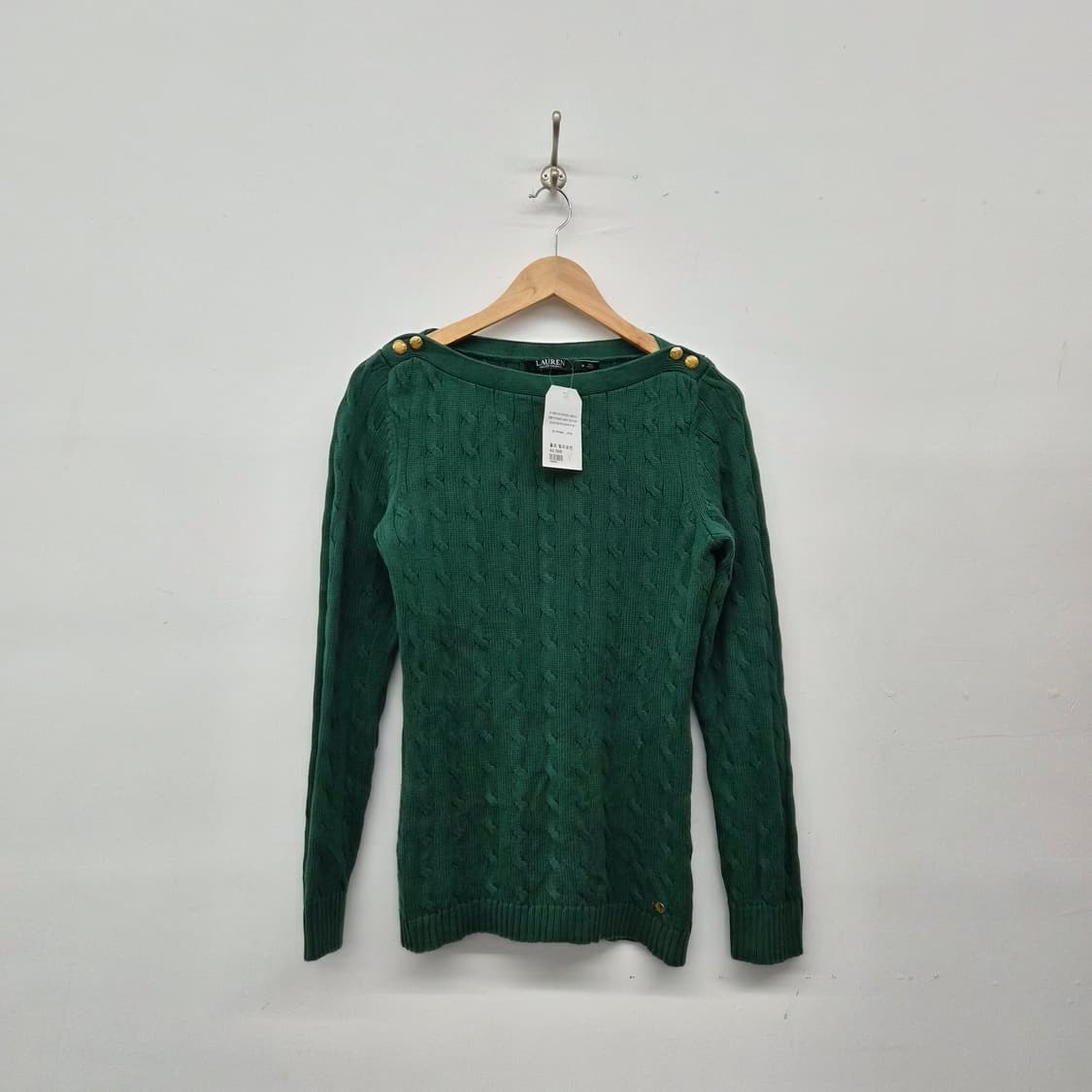 폴로 랄프로렌 버튼 디테일 케이블 니트 여성 M 상품이미지1