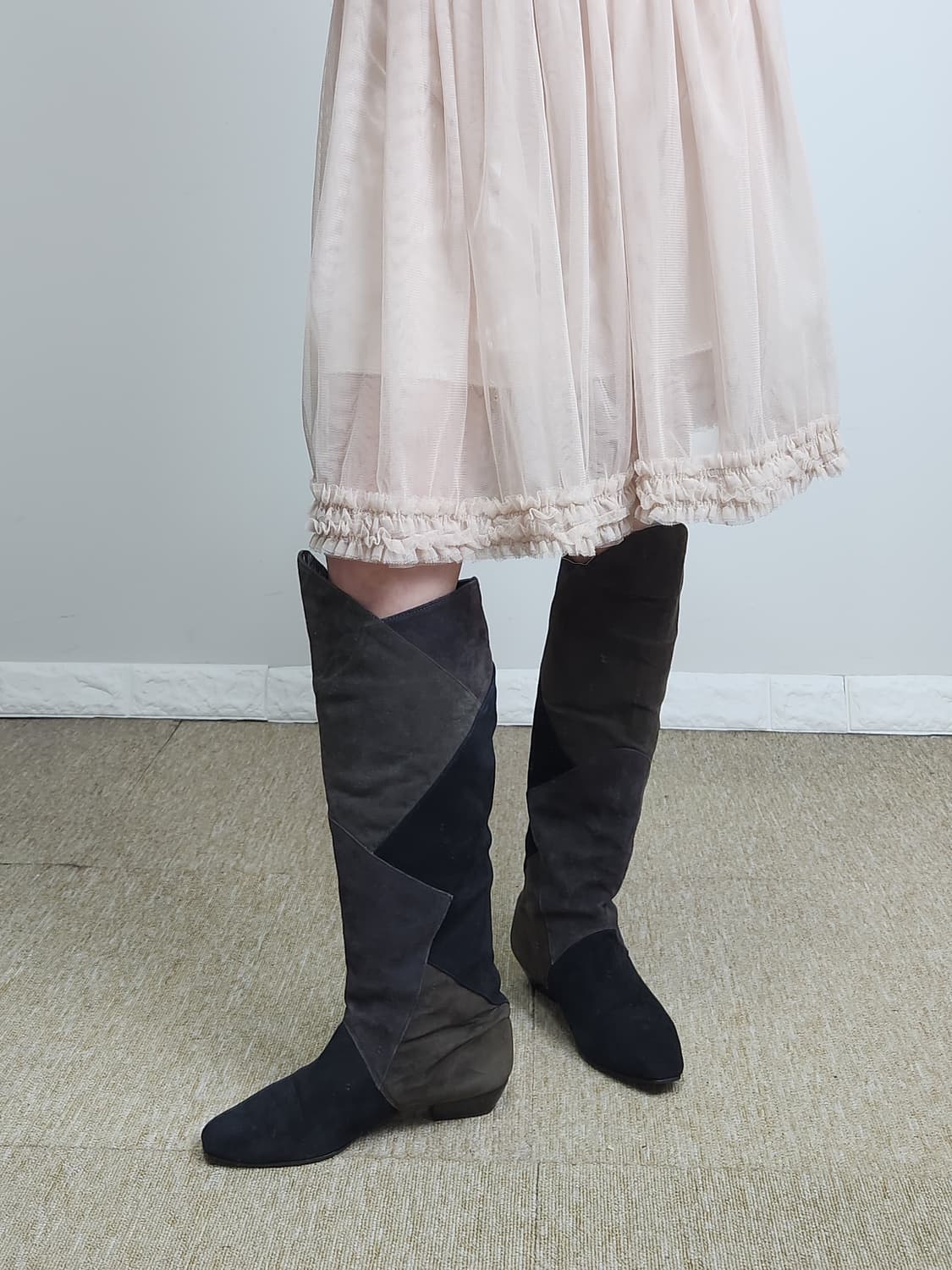 (란셀) 스웨이드 롱 부츠 상품이미지3