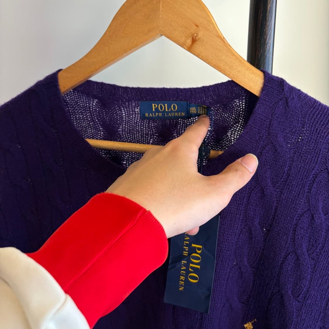 15296 - 폴로랄프로렌 퍼플 케이블 울 니트(울90%캐시미어 10%) 상품이미지6